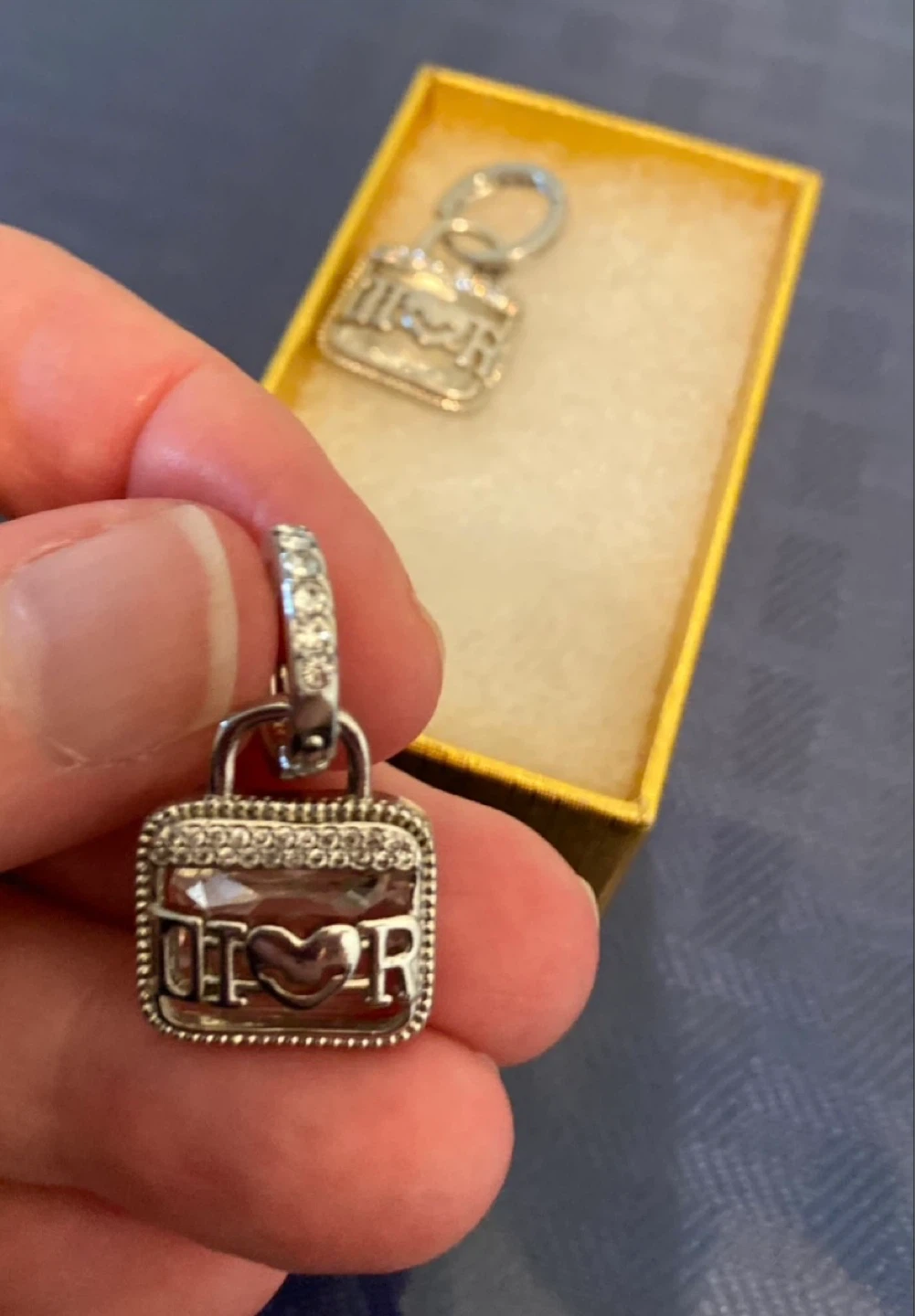 DIOR Lock Earrings with Crystals stamped 925 silver - photo 2