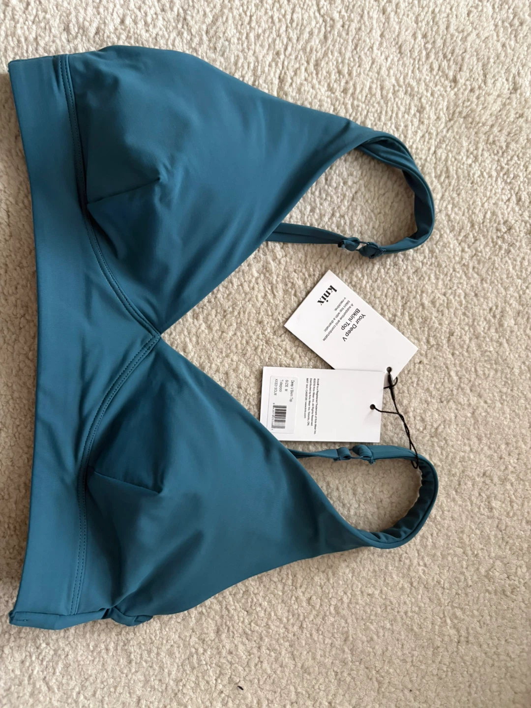 Knix deep V Teal Swim top Size M