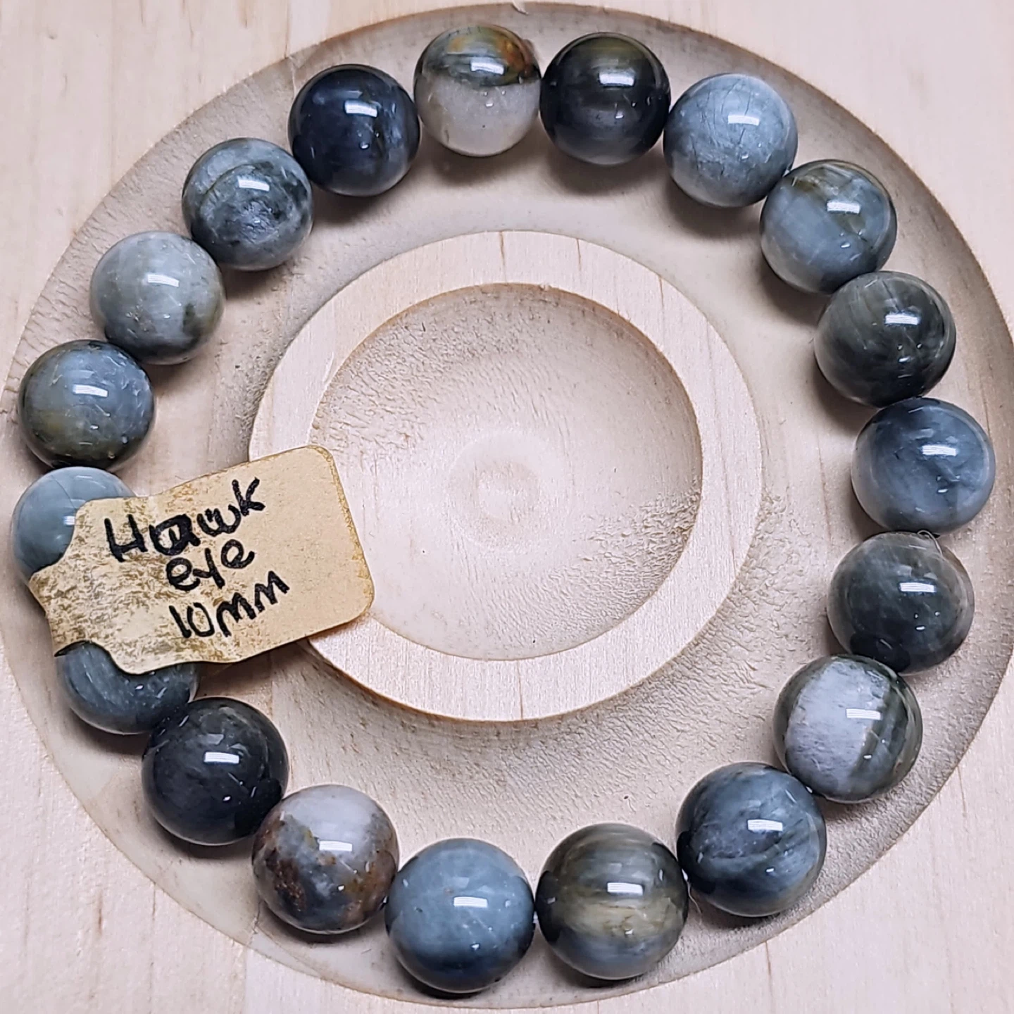 10mm Hawk Eye Beaded Bracelet - photo 2