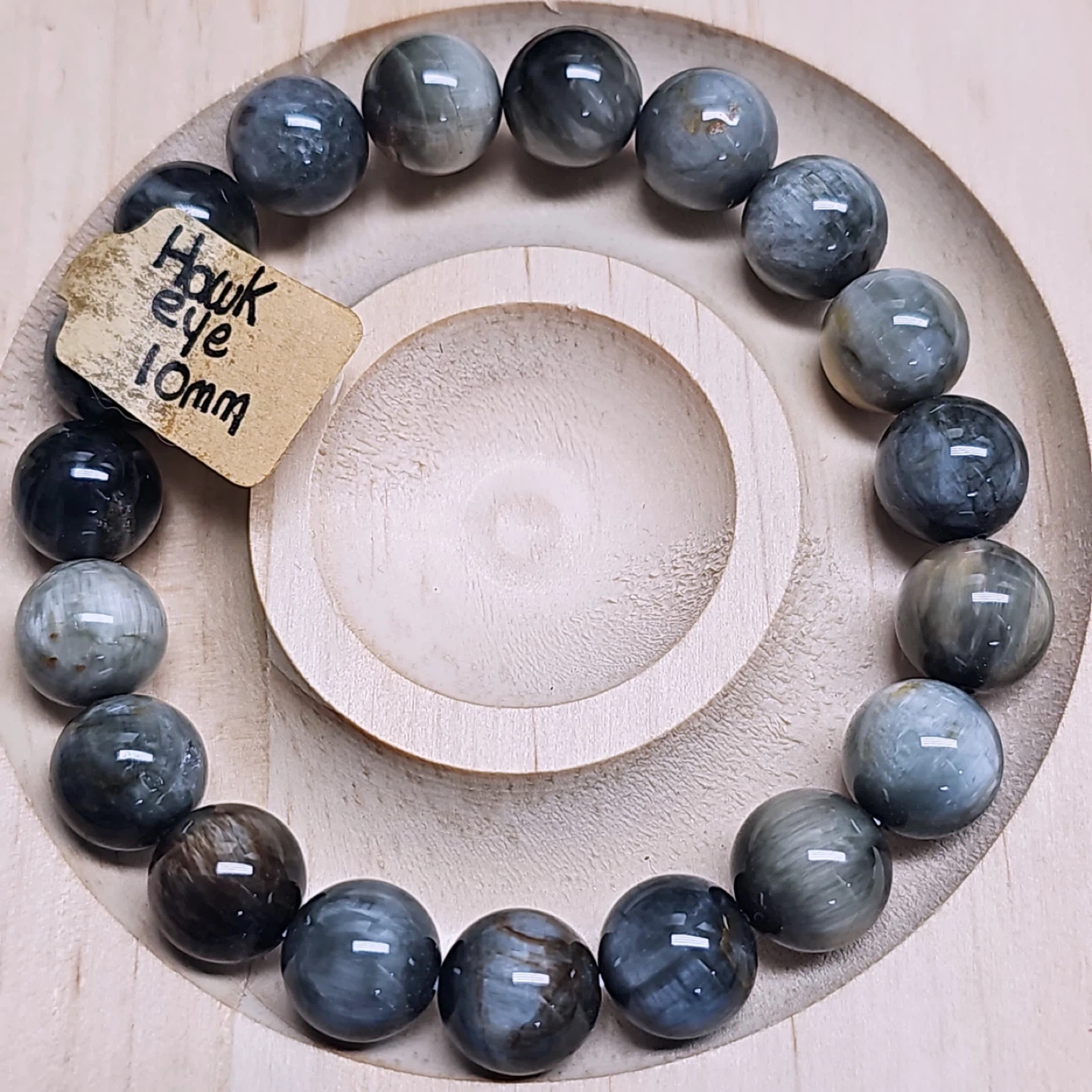 10mm Hawk Eye Beaded Bracelet - photo 3