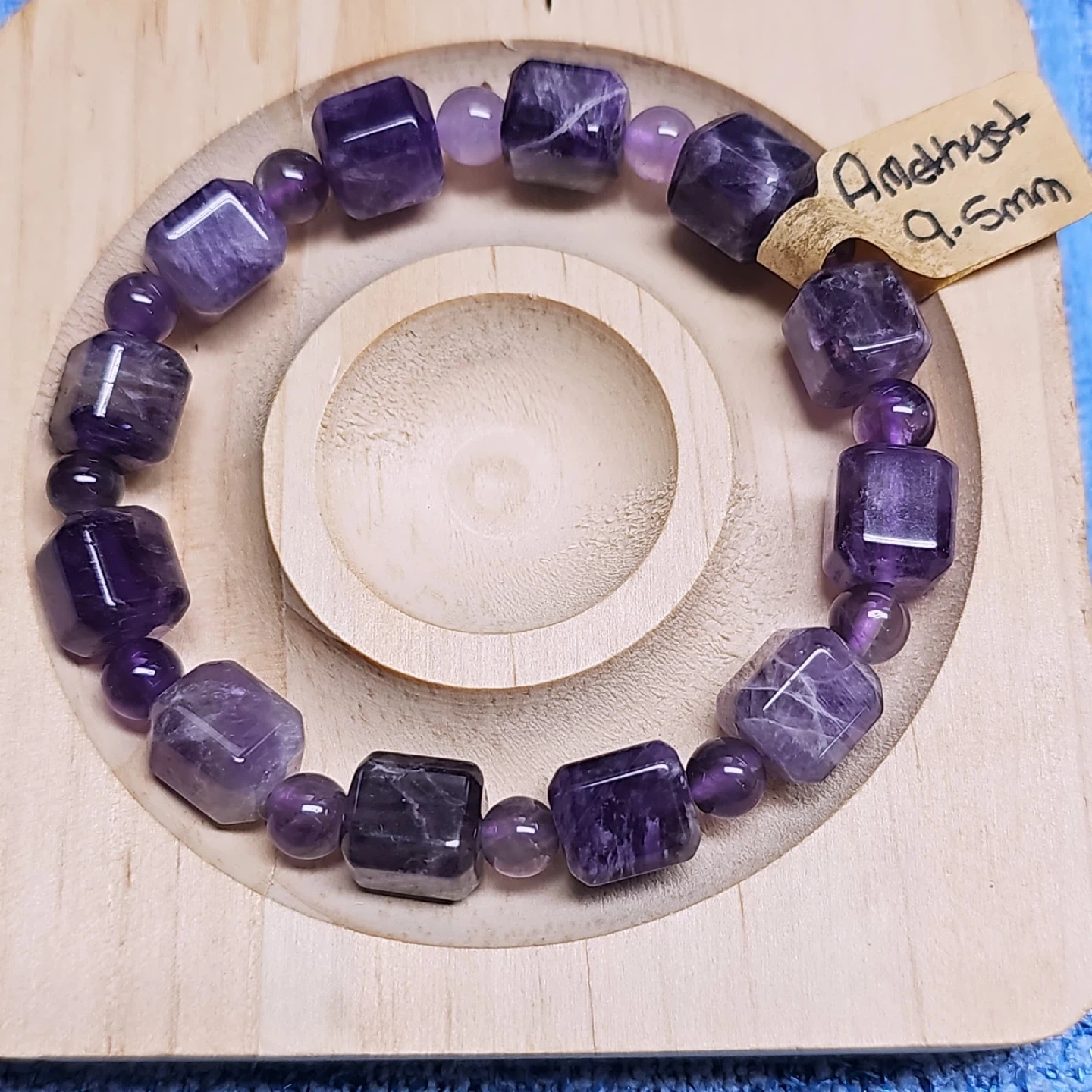 Amethyst Gemstone Bracelet 9.5mm - photo 2