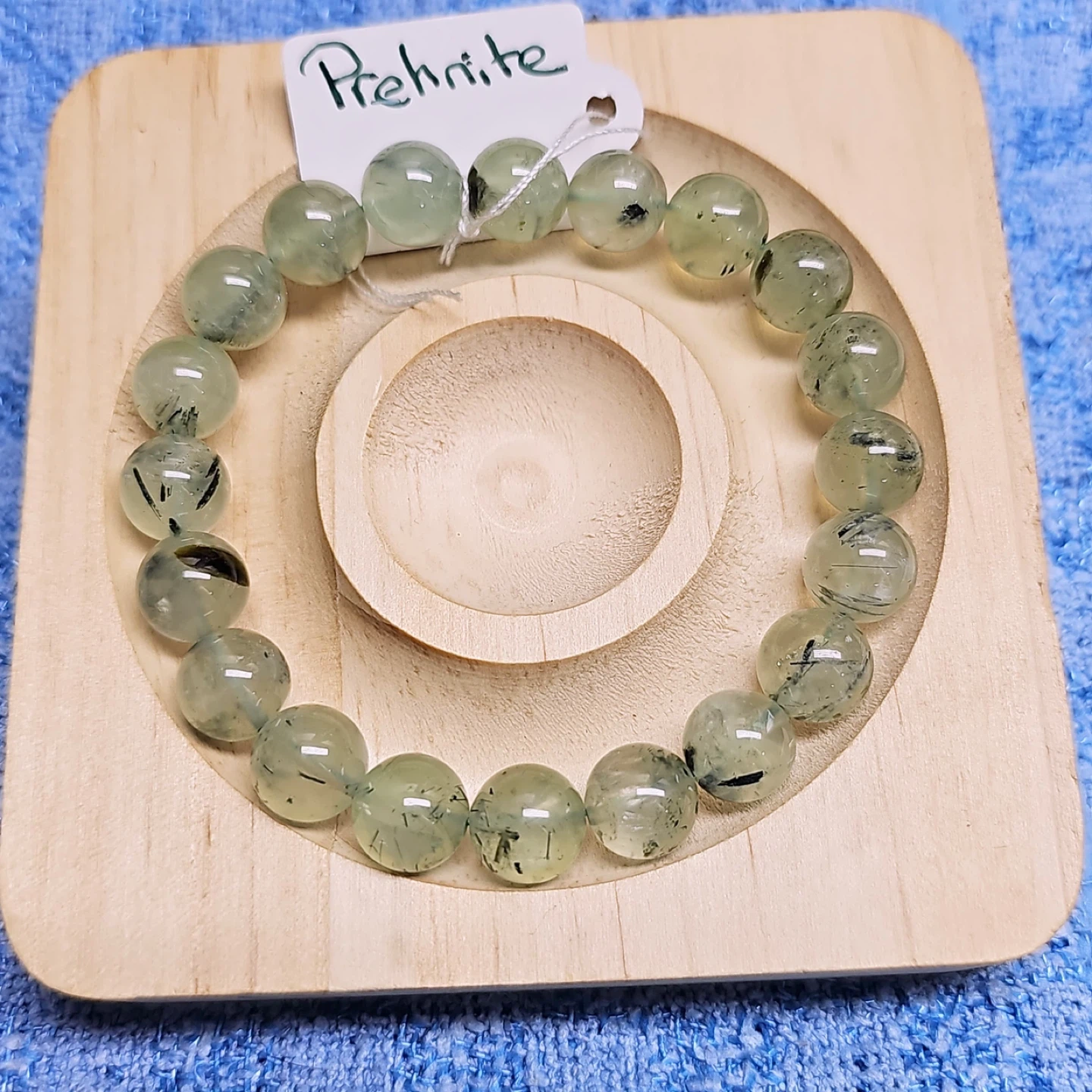 Prehnite Beaded Stretch Bracelet - 10mm - photo 2