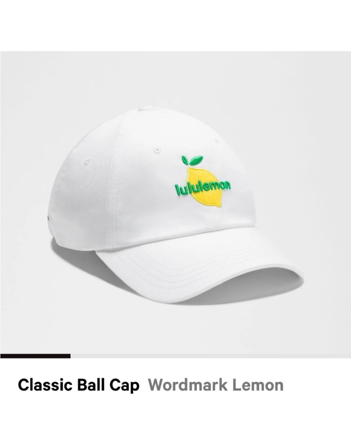Lululemon Classic Ball Cap Lemon White L/XL