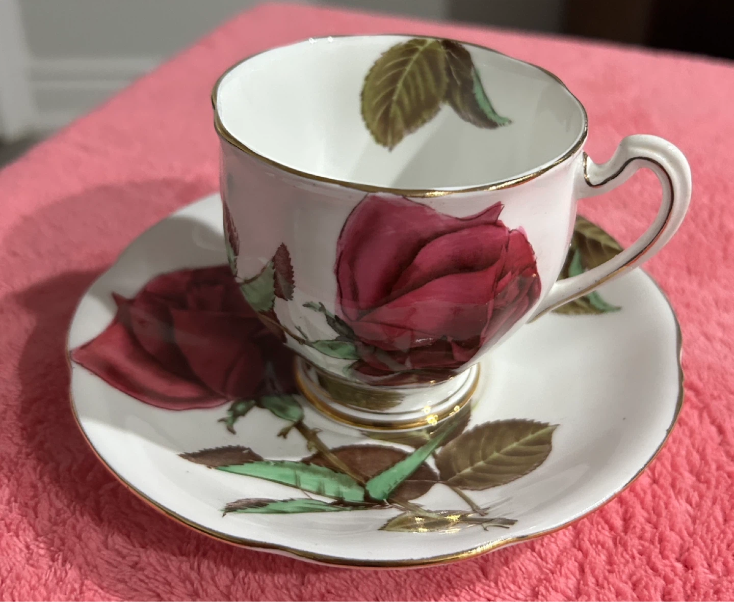 Royal Standard English Rose Teacup and Saucer