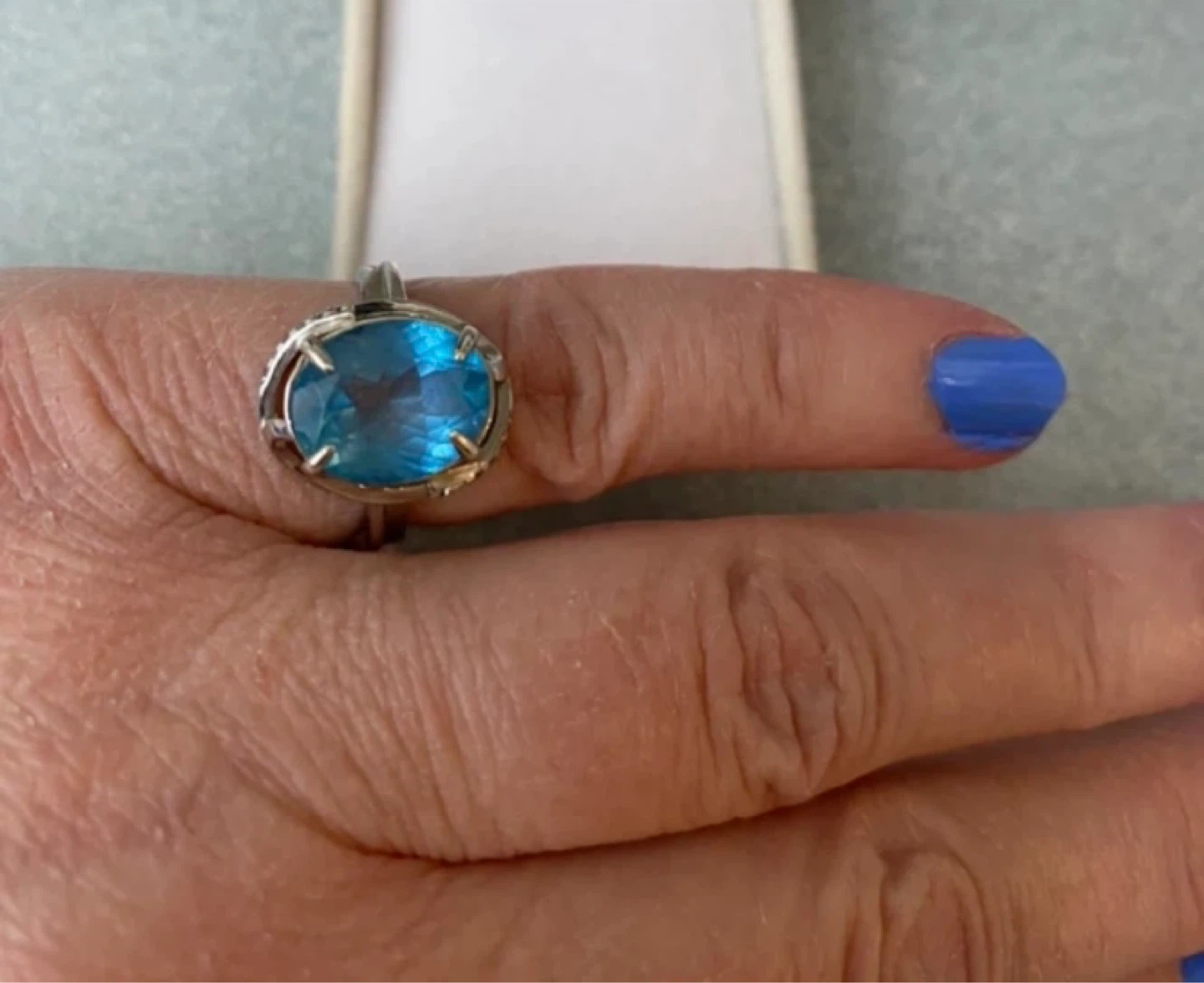Sterling Silver Blue Topaz  Gemstone Ring 925 Silver - photo 5