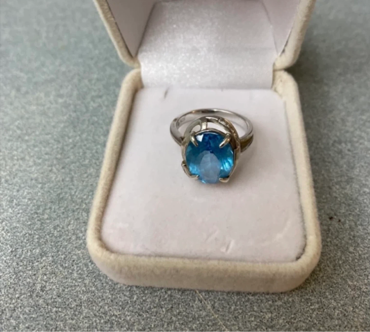 Sterling Silver Blue Topaz  Gemstone Ring 925 Silver - photo 2