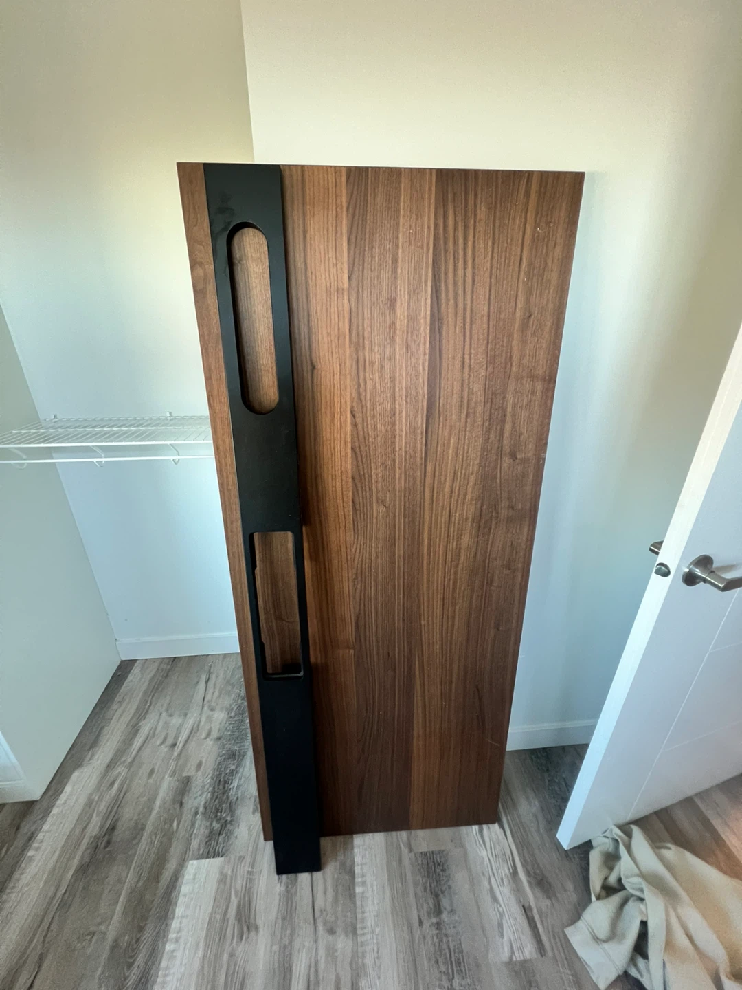 IKEA MITTZON Desk, Walnut Veneer/Black, 160x80 cm