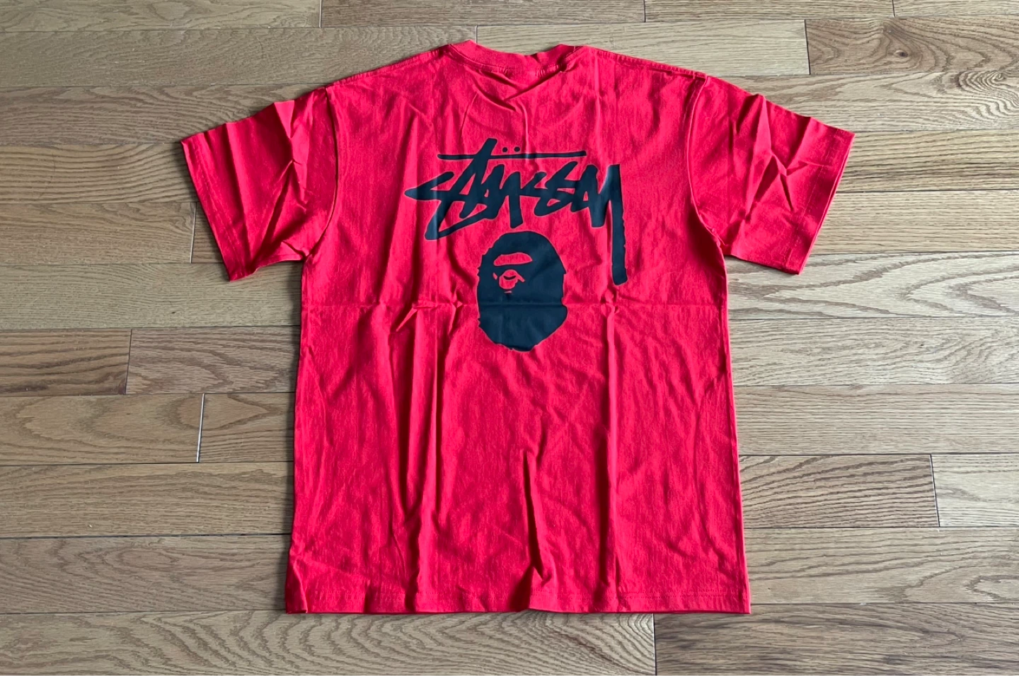 Stussy x A Bathing Ape BAPE Red Graphic T-Shirt
