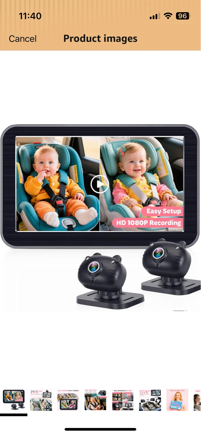 Baby Car Camera with HD 1080P Recording