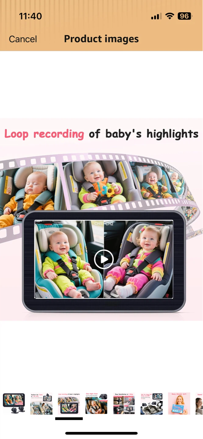 Baby Car Camera with HD 1080P Recording - photo 3