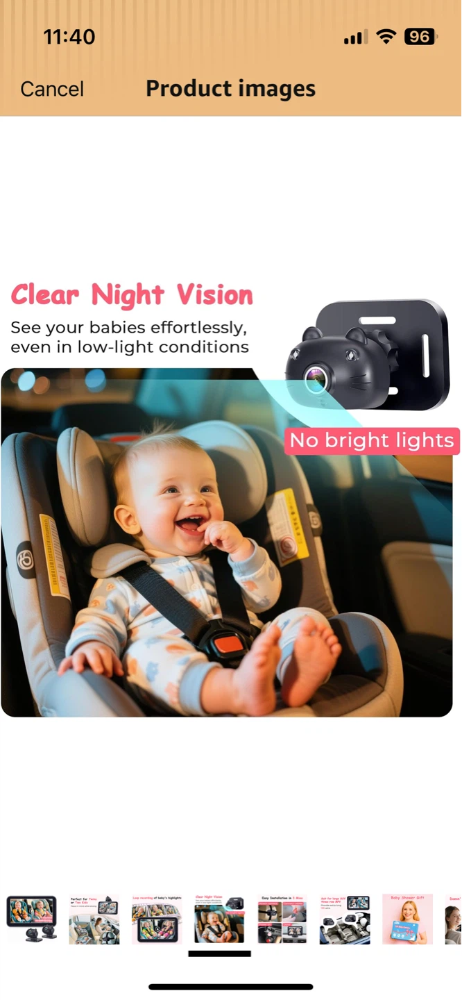 Baby Car Camera with HD 1080P Recording - photo 4