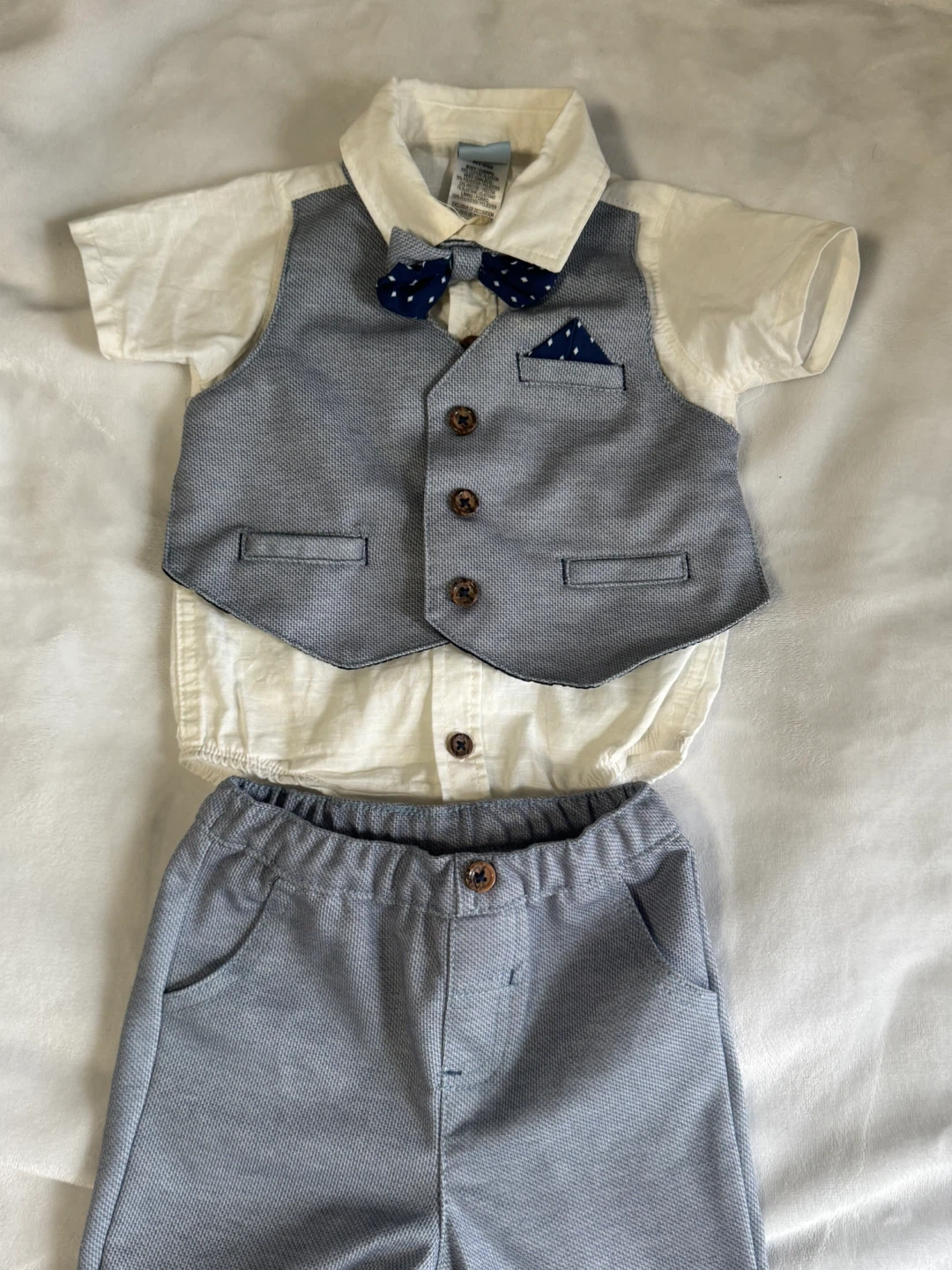 Baby Boy Formal Suit Bodysuit and Pants Set - photo 2