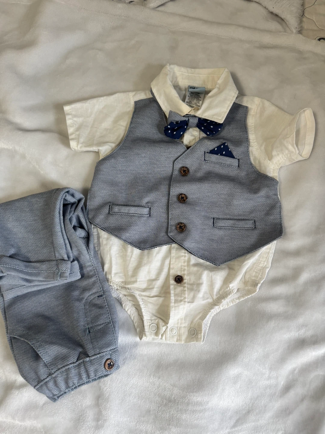 Baby Boy Formal Suit Bodysuit and Pants Set
