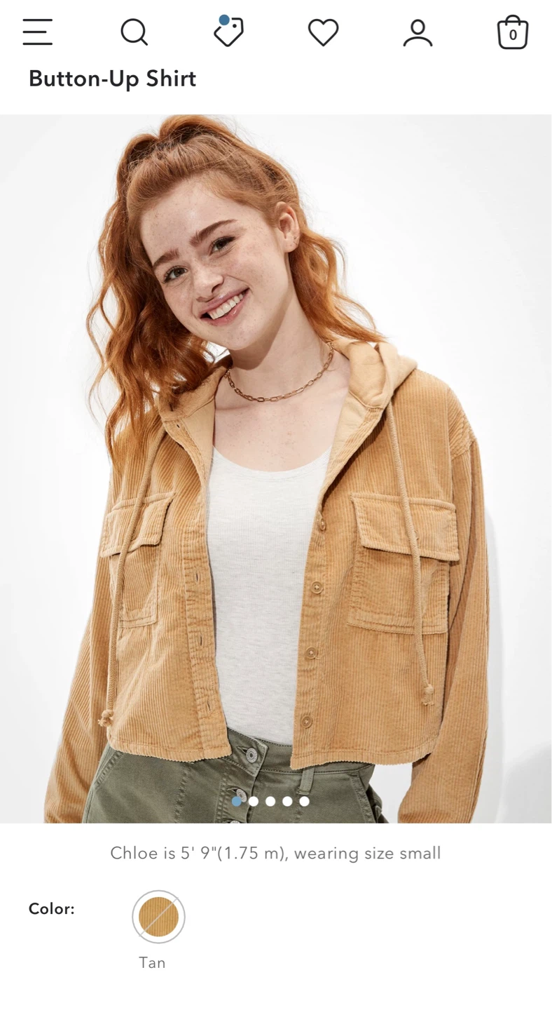 American Eagle Corduroy Button-Up Hoodie - photo 3