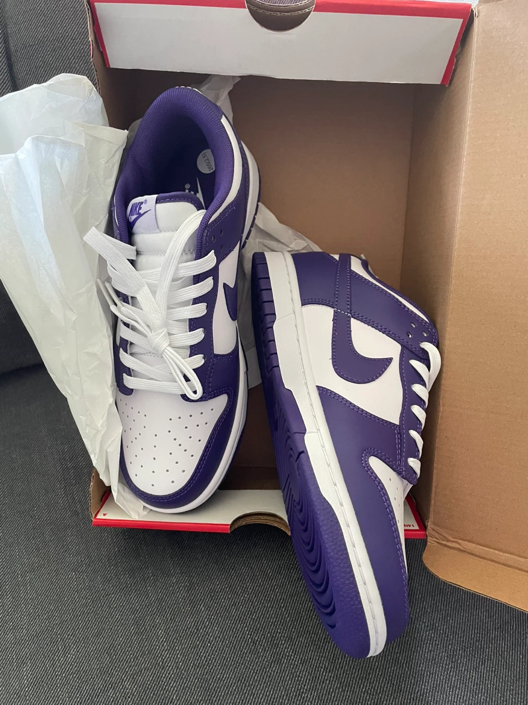Nike Dunk Low Retro "White Court Purple" Sneakers - Size 8.5