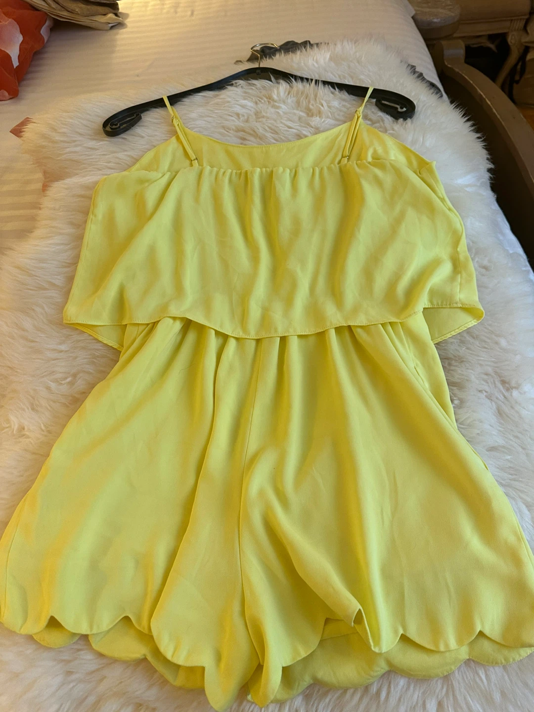 Yellow Scalloped Hem Romper - photo 2