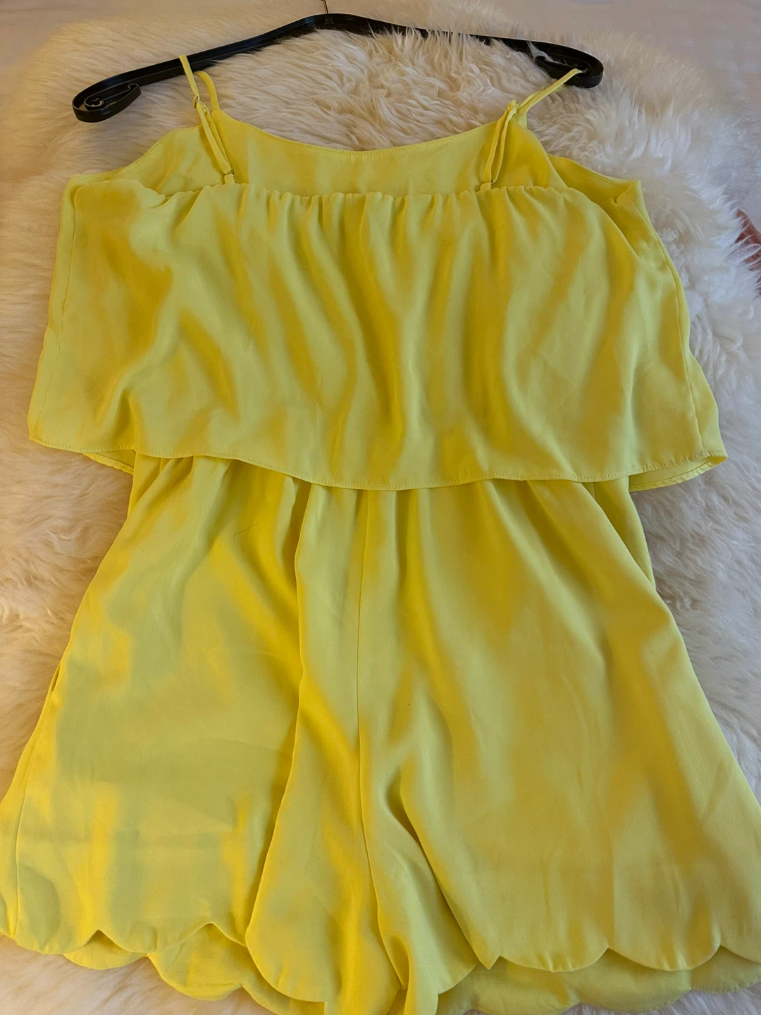 Yellow Scalloped Hem Romper - photo 3