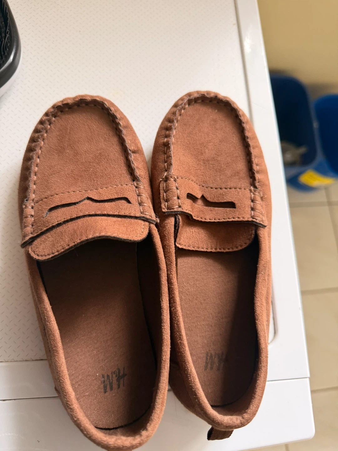 H&M Brown Suede Loafers - Kids Size 12