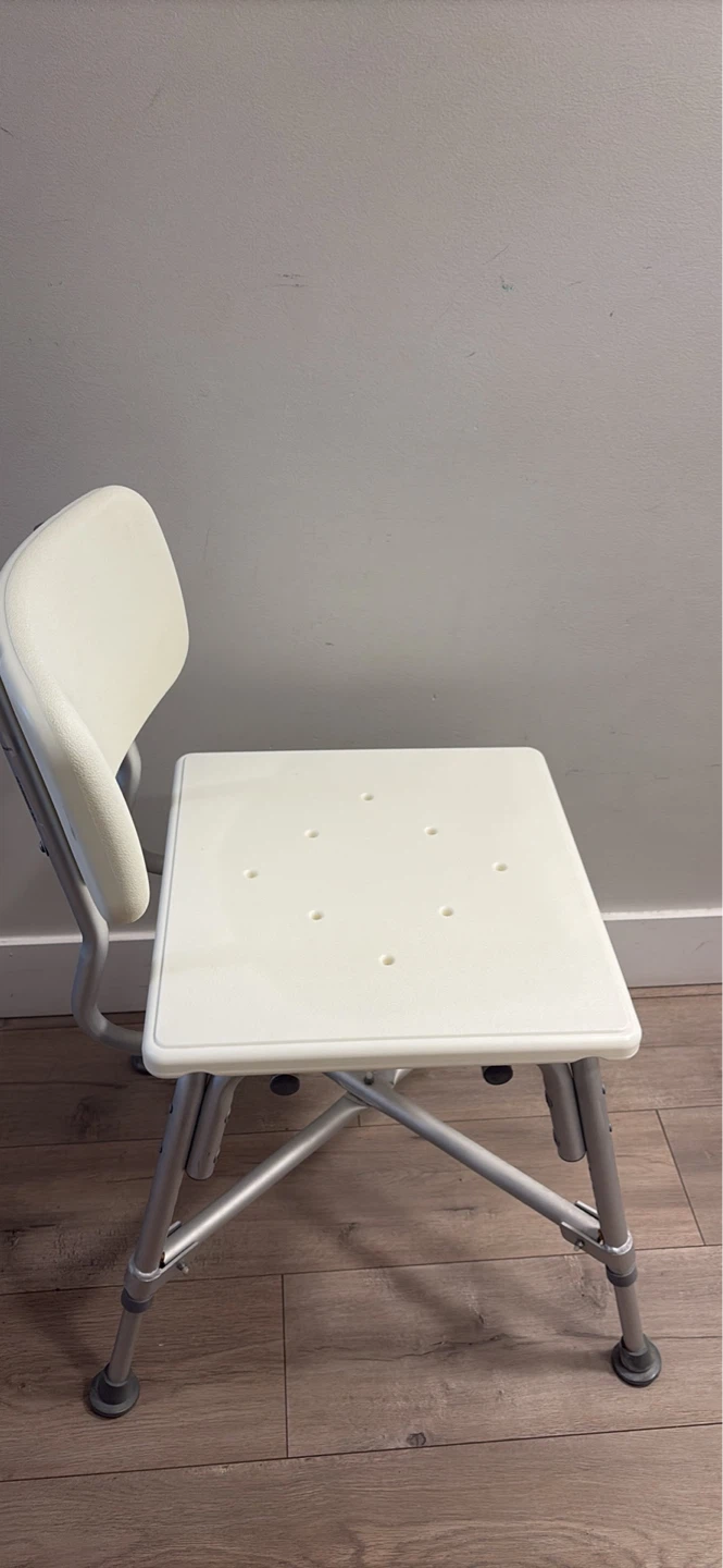 White Shower Chair with Back - photo 4