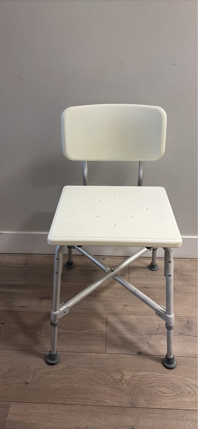 White Shower Chair with Back