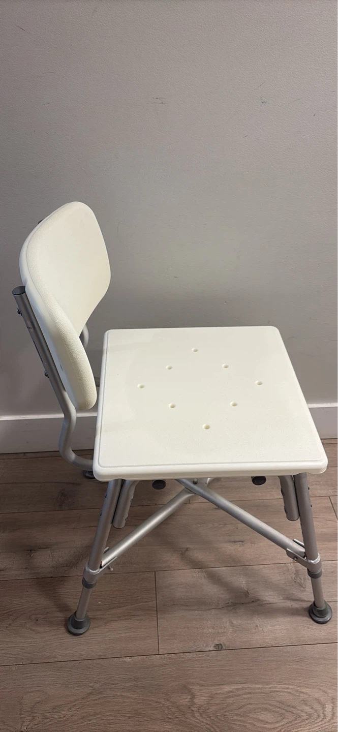 White Shower Chair with Back - photo 5