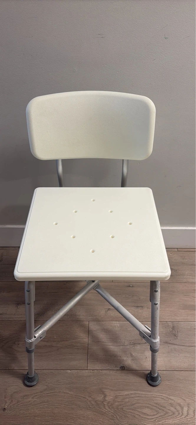 White Shower Chair with Back - photo 3