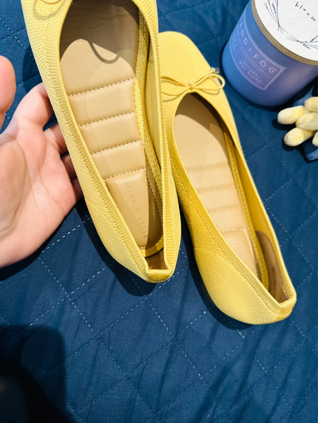 Kelly & Katie Sasha Ballet Flats - Yellow Knit - Women's Size 10 - photo 2