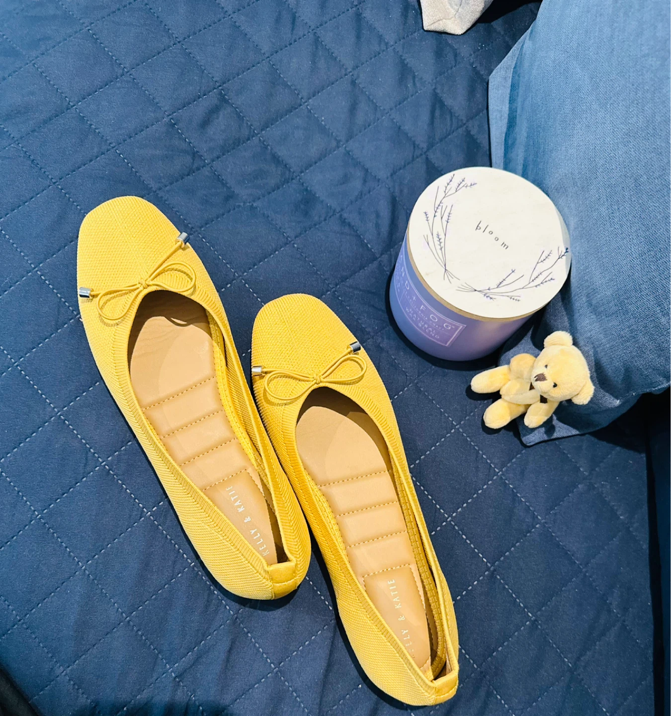 Kelly & Katie Sasha Ballet Flats - Yellow Knit - Women's Size 10