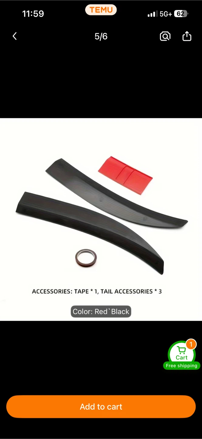 Universal Car Spoiler Red/Black - photo 4