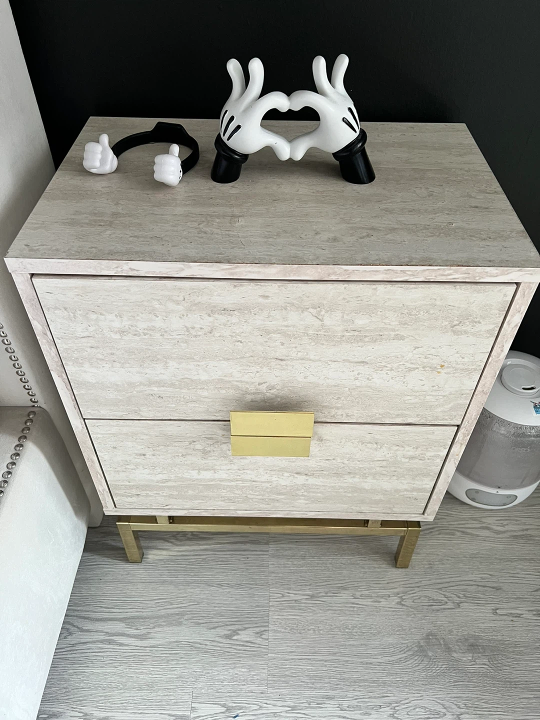 Set of Nightstand with Gold Hardware- 2 nightstands - photo 2