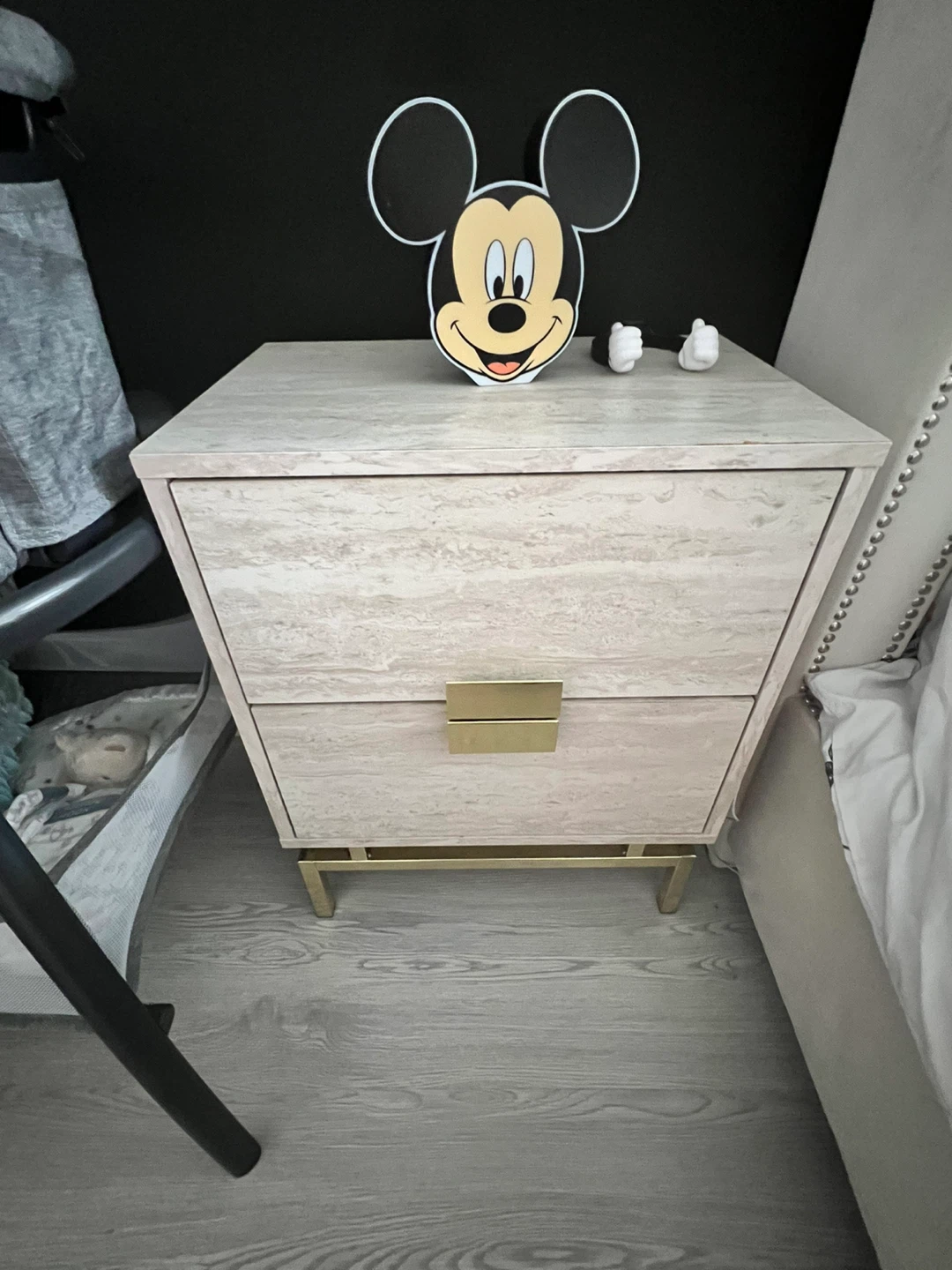 Set of Nightstand with Gold Hardware- 2 nightstands - photo 4