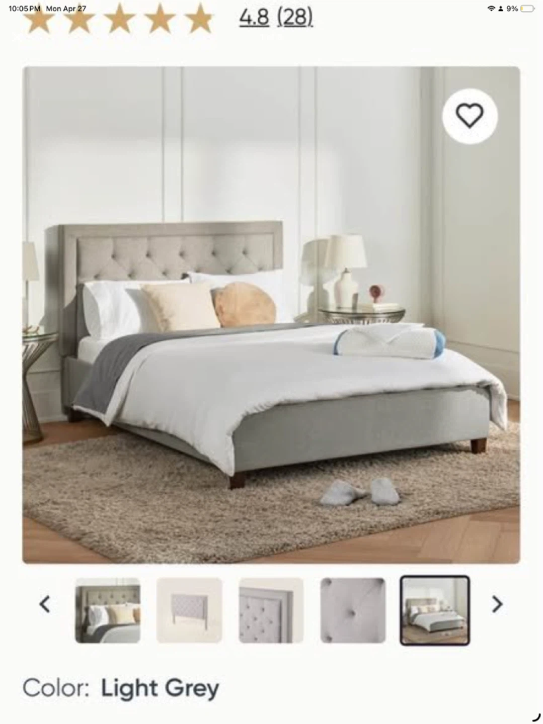 Grey Upholstered Headboard