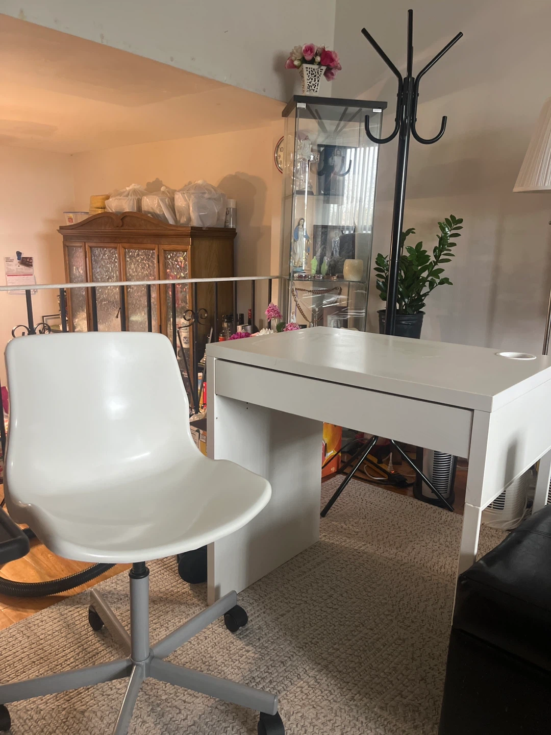 White IKEA Desk Plus White Chair