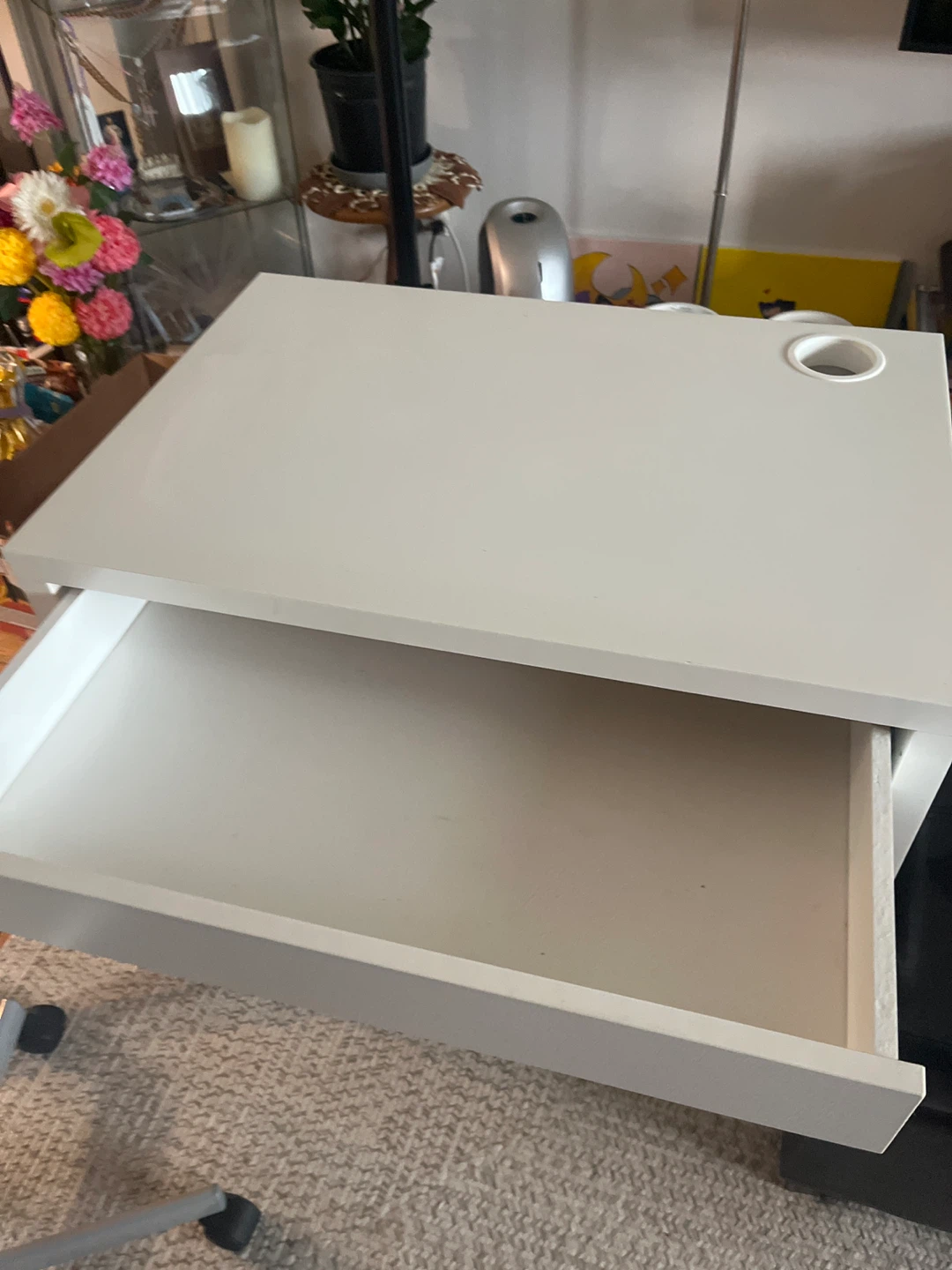 White IKEA Desk Plus White Chair - photo 4
