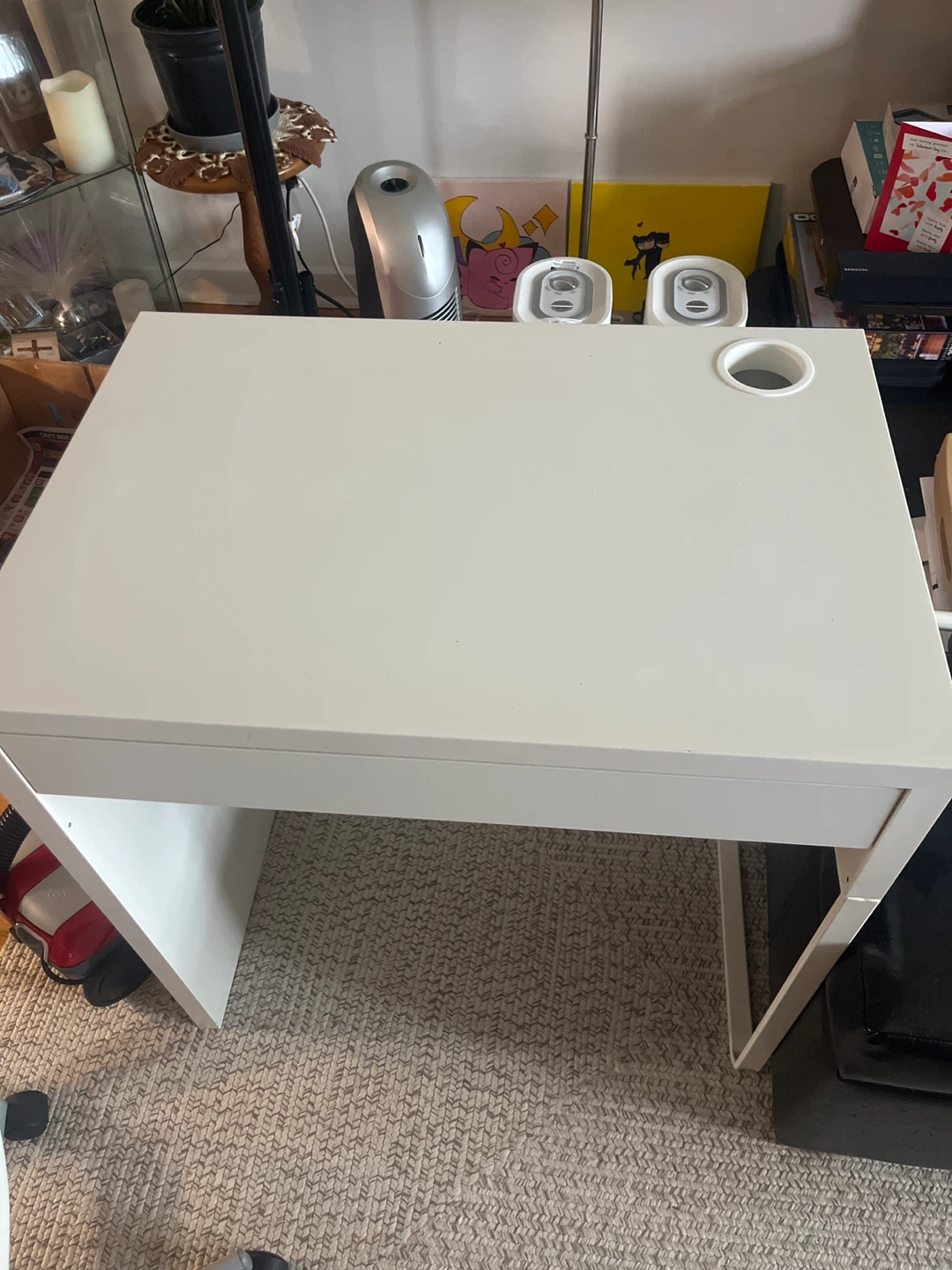 White IKEA Desk Plus White Chair - photo 3