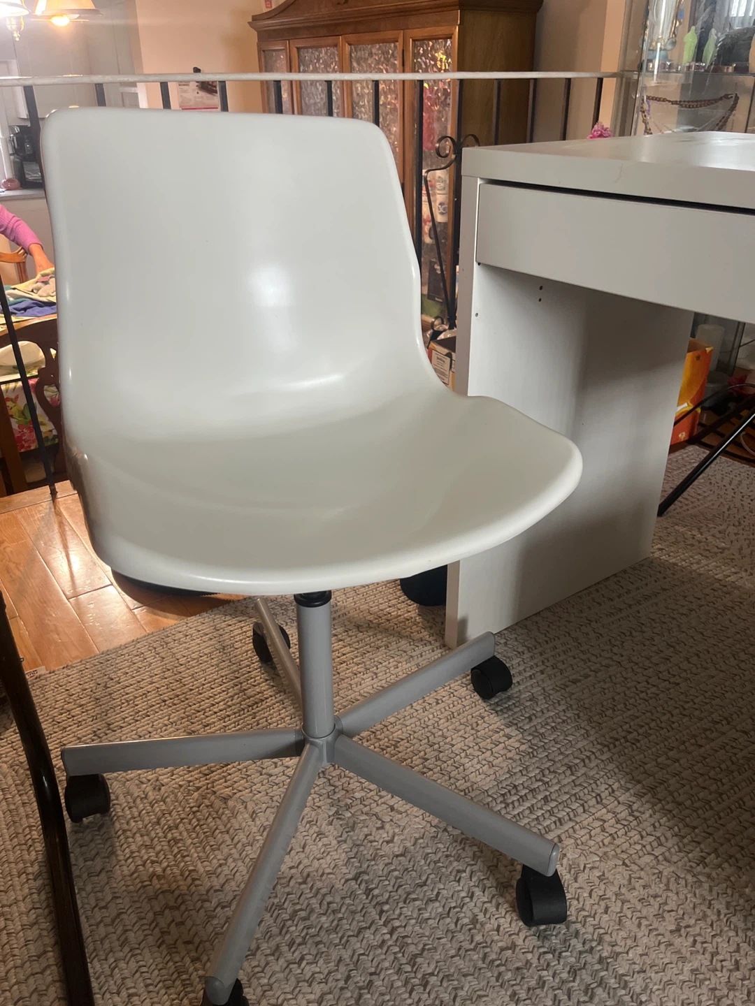 White IKEA Desk Plus White Chair - photo 2