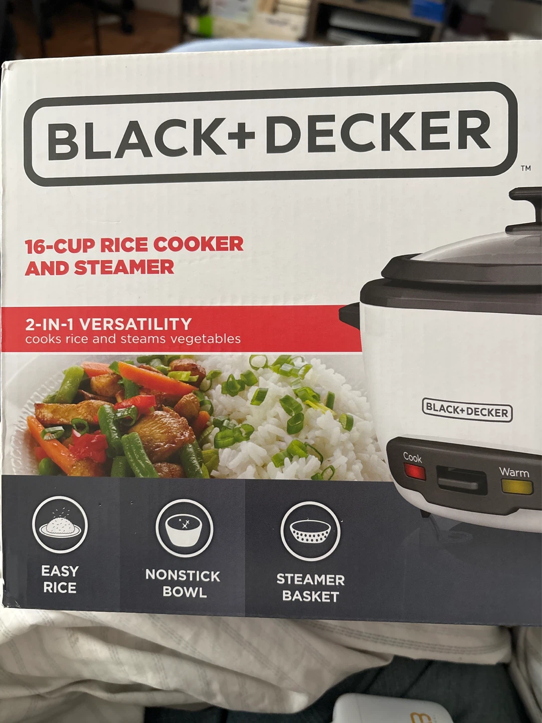 BLACK+DECKER 16-Cup Rice Cooker and Steamer