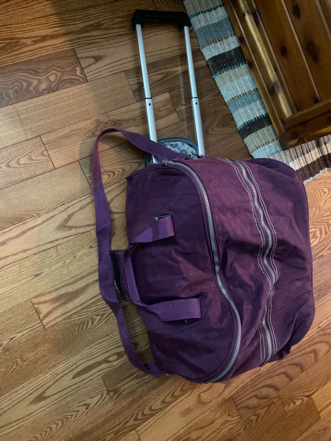 Purple Rolling Duffle Bag