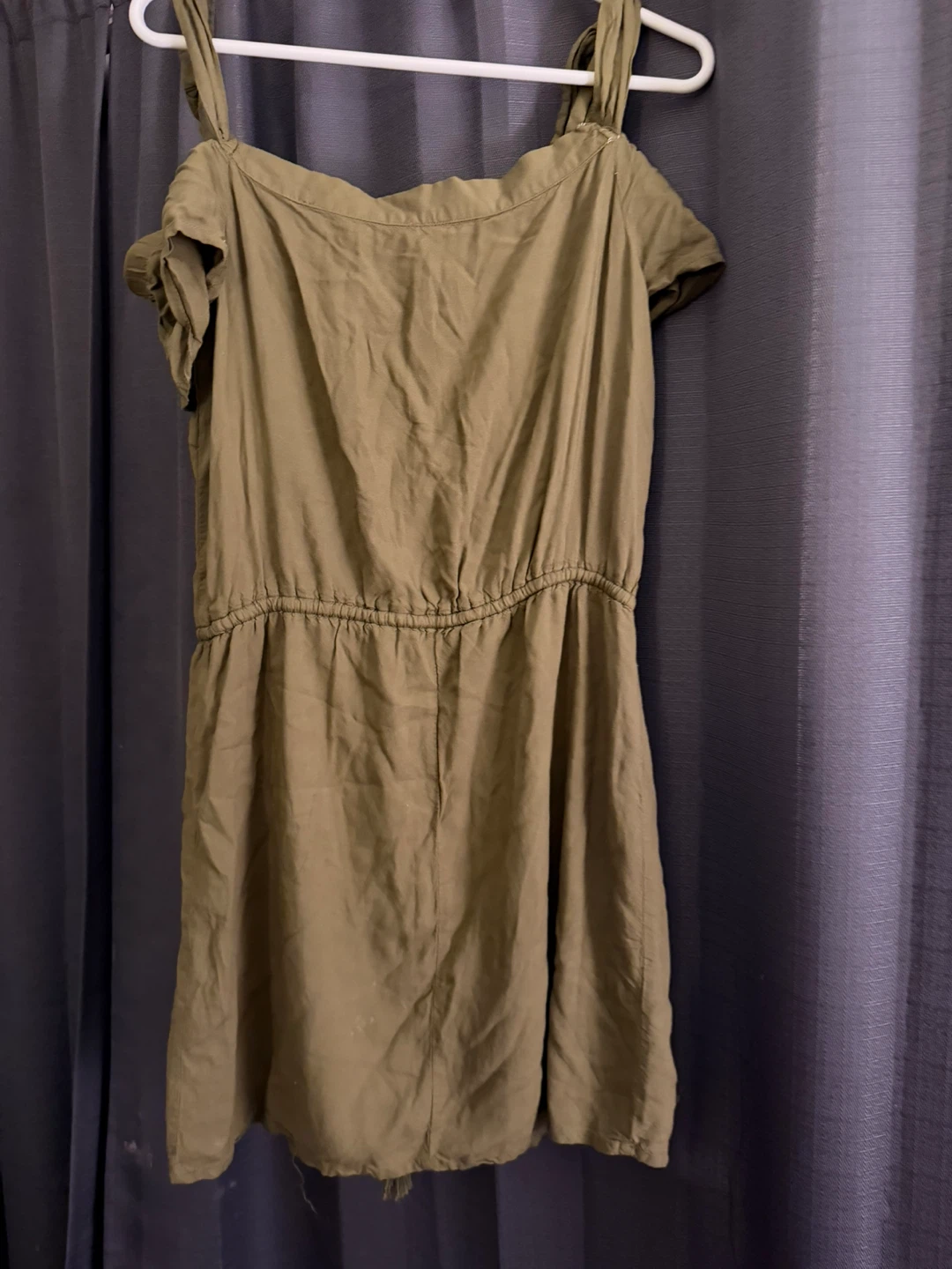 Guess Olive Green Drawstring Dress - Size M - photo 2