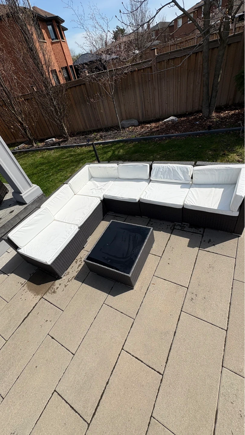 Wicker Patio Sectional Sofa with Coffee Table - photo 2