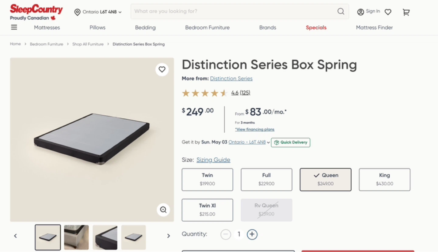 Distinction Series Box Spring - Full