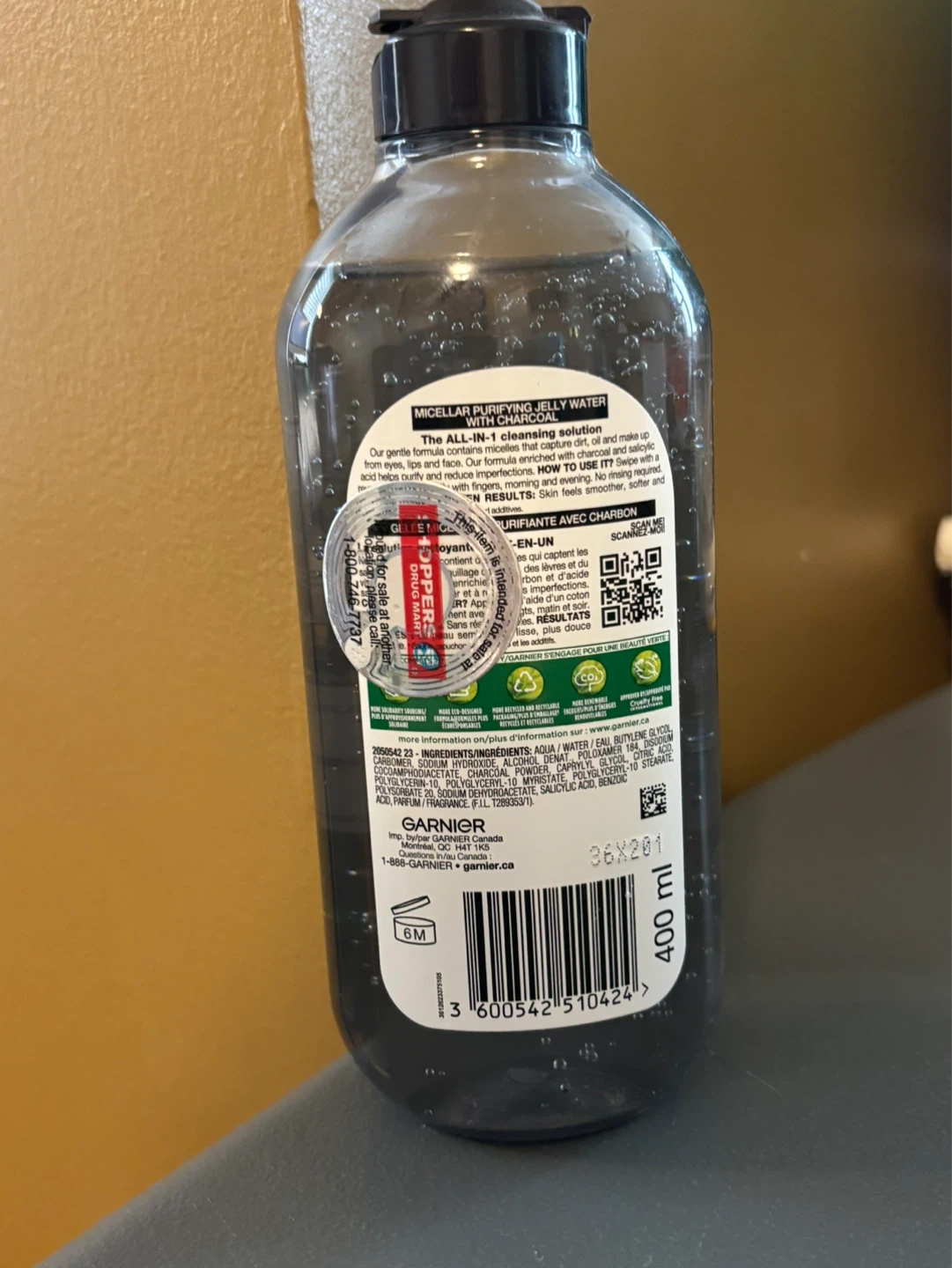 Garnier Micellar Cleansing Jelly Water with Charcoal - 400 mL - photo 2