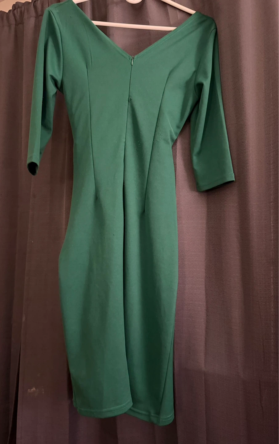 Women's Green Draped Midi Dress - Size M - photo 2
