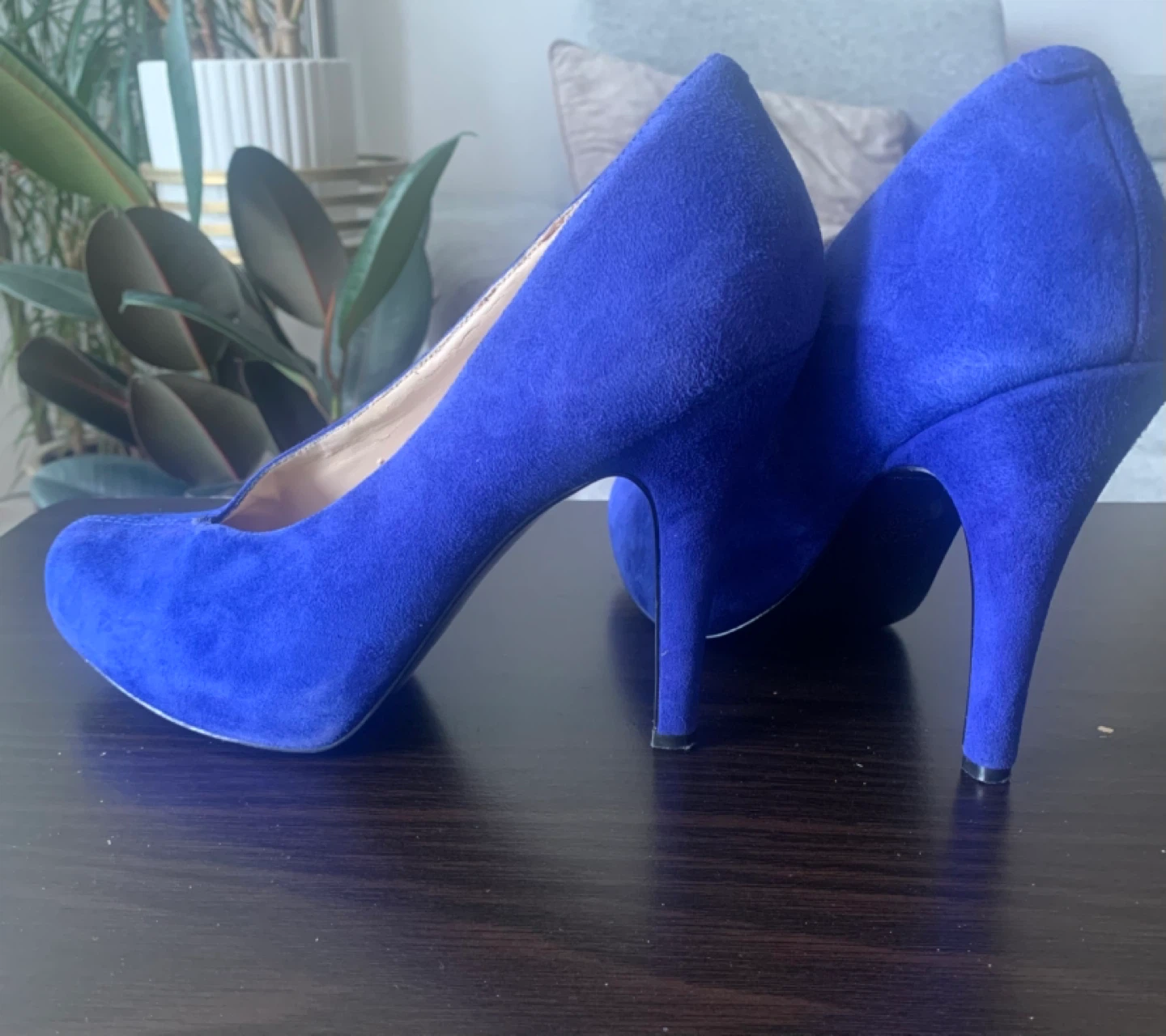 Nine West Blue Suede Heels
