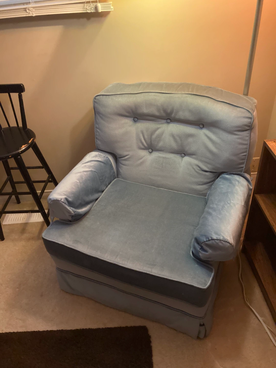 Blue Upholstered Chair - photo 2