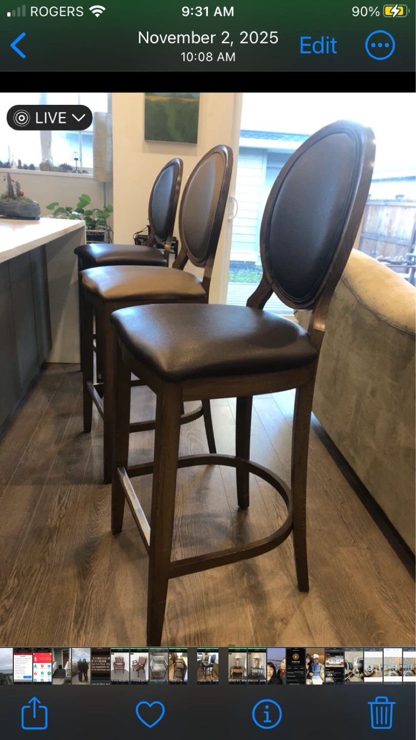 Set of 3 Counter Height Bar Stools