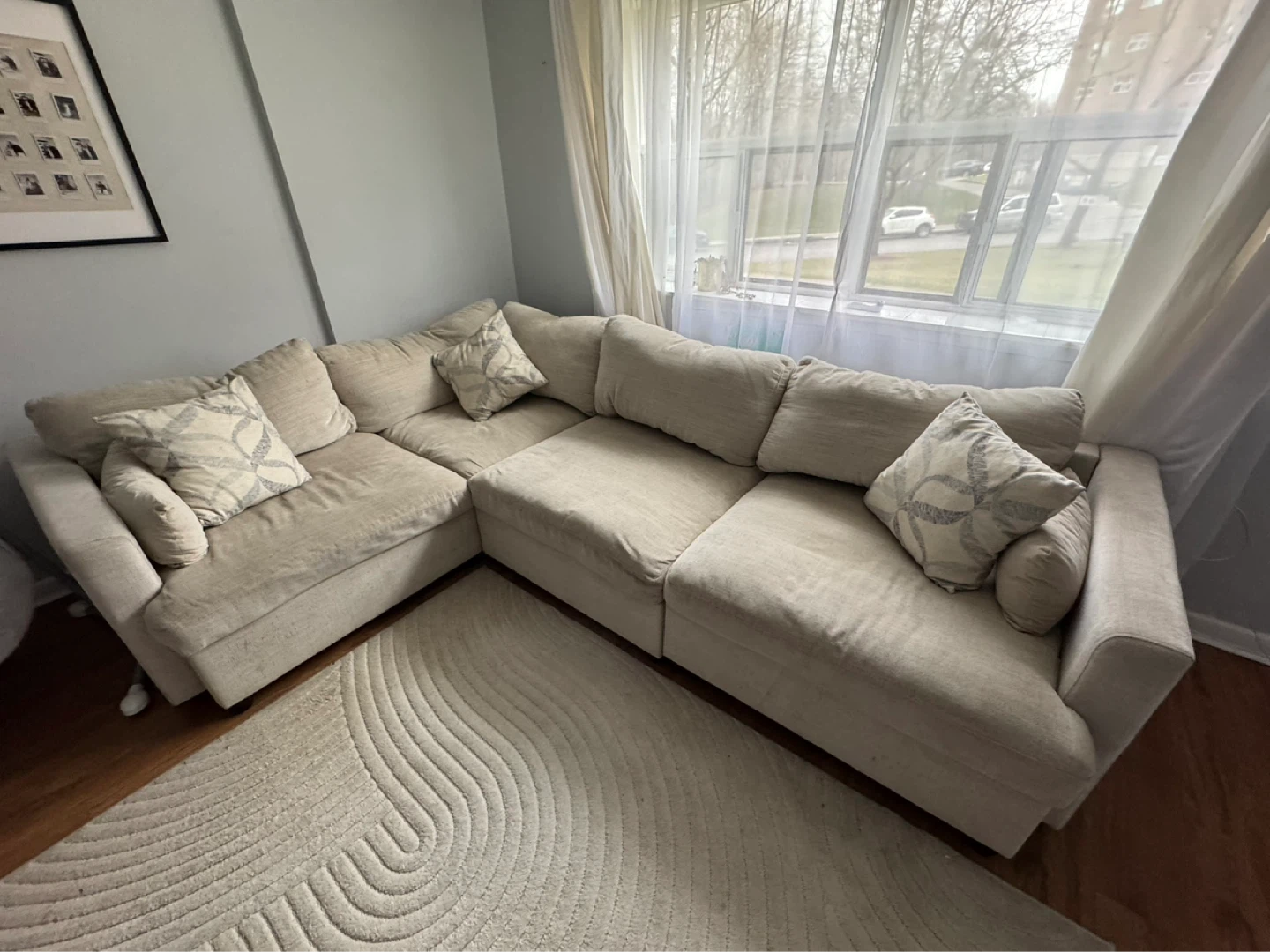 4PC Sectional Sofa - Beige / Moving ASAP