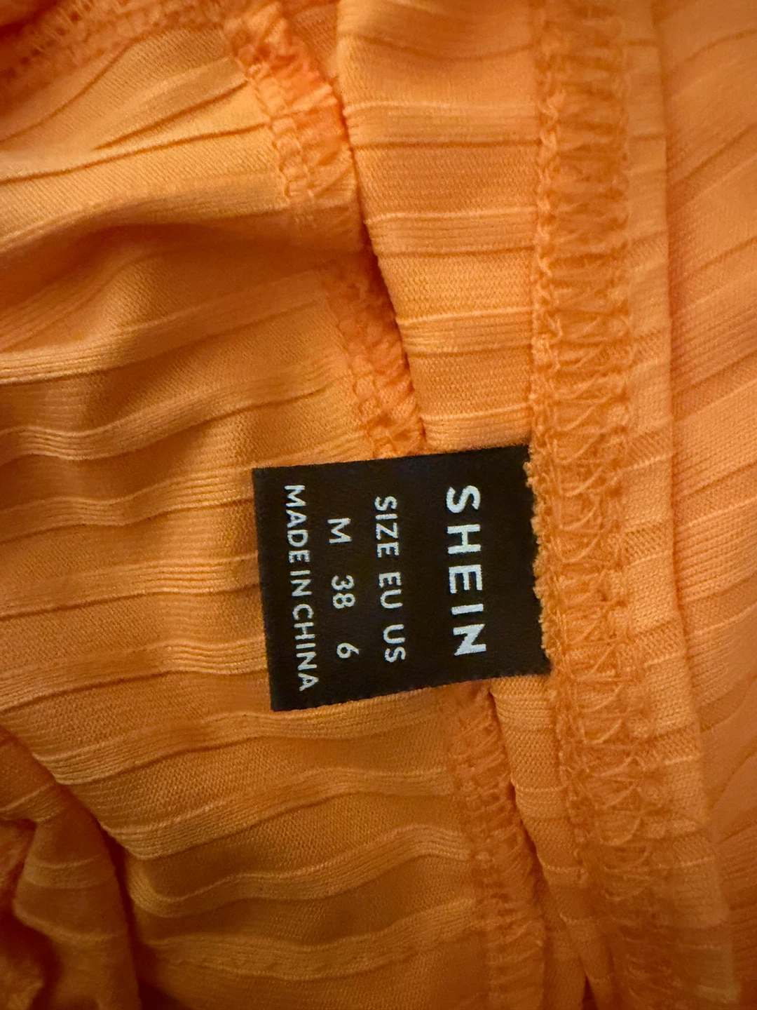 SHEIN Orange Ribbed Mini Dress with Tie Front - photo 3