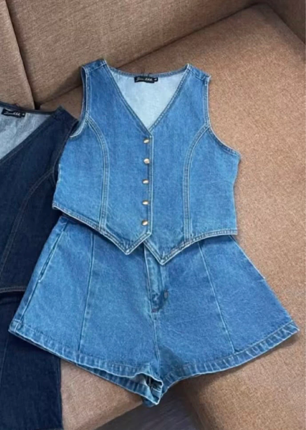 JIN BKK Denim Vest and Shorts Set