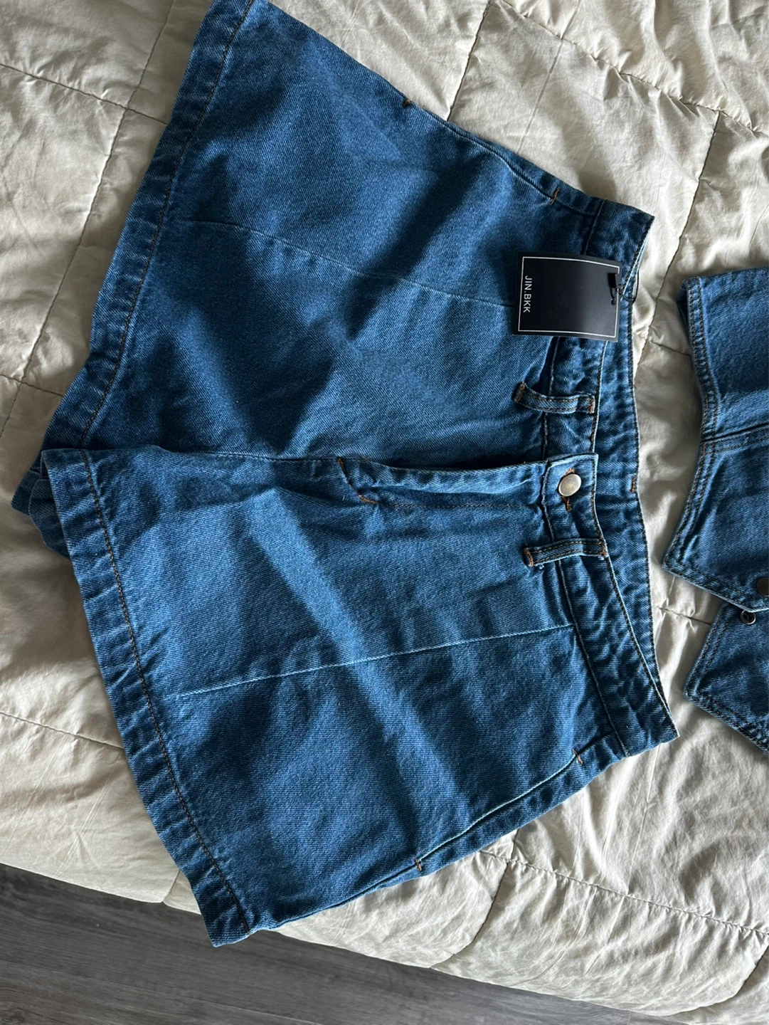 JIN BKK Denim Vest and Shorts Set - photo 3